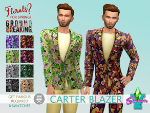 Sims 4 — FFSG Carter Jacket by SimmieV — A bold floral print that even Miranda can't deny is groundbreaking. This