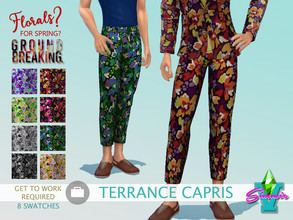 Sims 4 — FFSG Terrance Capris by SimmieV — You pants don't have to be boring this spring. Make a statement with this bold