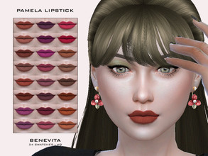 Sims 4 — Pamela Lipstick [HQ] by Benevita — Pamela Lipstick HQ Mod Compatible 24 Swatches I hope you like! :)