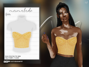 Sims 4 — Lace Crop Top MC363  by mermaladesimtr — New Mesh 7 Swatches All Lods Teen to Elder For Female