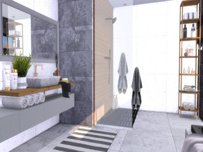 Sims 4 — Nova Bathroom by Suzz86 — Nova is a fully furnished and decorated bathroom. Size: 7x4 Value: $ 9,100 Short Walls