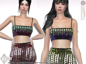 Sims 4 — Petal Embroidery Bra Top by Harmonia — New Mesh All Lods 5 Swatches HQ Please do not use my textures. Please do