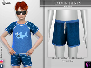Sims 4 — Calvin Pants  by KaTPurpura — Shark Kids Swimsuit Pant