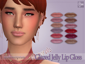 Sims 4 — Glazed Jelly Lip Gloss (Naturals) by SunflowerPetalsCC — A glossy-look lip gloss in 12 natural shades.