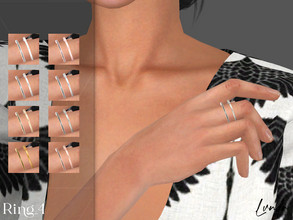 Sims 4 — Ring_4 by LVNDRCC — subtle, thin set of rings with black zirconium detail in silver, titanium, platinum, white,