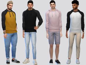 Sims 4 — Dryan Raglan Hoodie by McLayneSims — TSR EXCLUSIVE Standalone item 8 Swatches MESH by Me NO RECOLORING Please