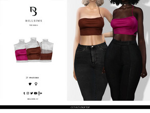 Sims 4 — Cut Out Crop Top by Bill_Sims — This top features a cut out side detailing and a cropped fit! - Female,