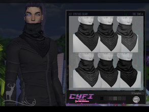 Sims 4 — CYFI_ CYB FACE SCARF by DanSimsFantasy — Scarf covers half of the face. Location: necklace Cloning object: base