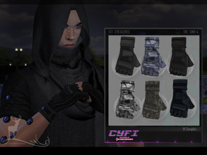 Sims 4 — CYFI_ CYB GLOVES by DanSimsFantasy — Synthetic leather gloves. Location: ring. Samples: 14 cloning object: base