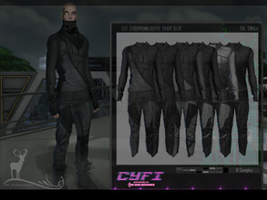 Sims 4 — CYFI_ CYBERPUNK OUTFIT SVART GLER by DanSimsFantasy — Cyberpunk outfit consists of a sweater that exhibits