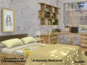 Sims 4 — Antonella Bedroom by kardofe — Youth bedroom, in this first part you will find a large study area with an