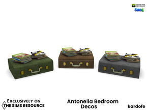 Sims 4 — kardofe_Antonella Bedroom_Suitcase and books by kardofe — Decorative suitcase, with books on it, in three colour
