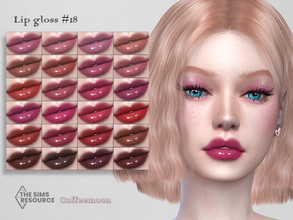 Sims 4 — Lip gloss N18 by coffeemoon — 25 color options for female only: teen, young, adult, elder HQ mod compatible