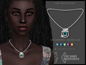 Sims 4 — Desaphine Necklace by Glitterberryfly — A gorgeous bow and diamond necklace 