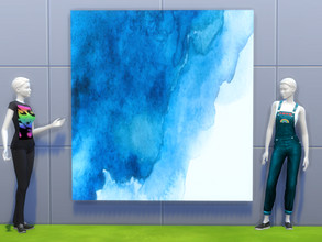 Sims 4 — Watercolor splash by Samsoninan — A can of blue watercolor was accidentally spilld over this canvas. Well art is