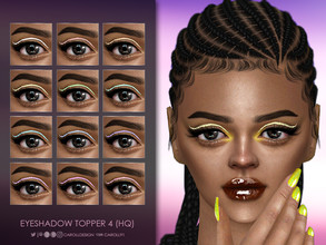 Sims 4 — Eyeshadow Topper 4 (HQ) by Caroll912 — A 24-swatch graphic eyeshadow topper in pastel tones of rainbow. The