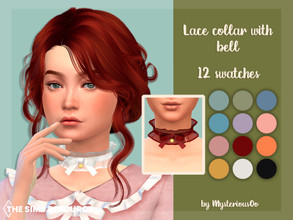 Sims 4 — Lace collar with bell by MysteriousOo — Lace collar with bell in 12 colors 12 Swatches; Base Game compatible; HQ