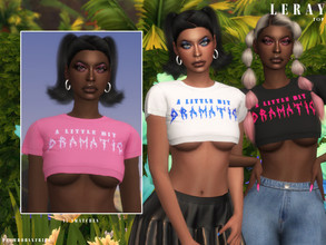 Sims 4 — LERAY | top by Plumbobs_n_Fries — A Little Bit Dramatic Crop Top New Mesh HQ Texture Female | Teen - Elders Hot
