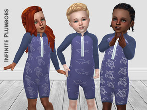 Sims 4 — IP Toddler Sea Animal Wetsuit by InfinitePlumbobs — Sea Animal patterned Wetsuits for Toddlers - 9 Swatches -