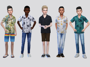 Sims 4 — Luxor Printed Shirt Boys by McLayneSims — TSR EXCLUSIVE Standalone item 7 Swatches MESH by Me NO RECOLORING