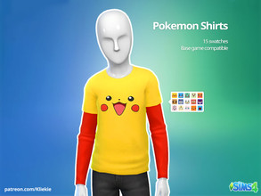 Sims 4 — Pokemon Shirts by kliekie — Just a small in-between project. somebody on here suggested it and I thought why