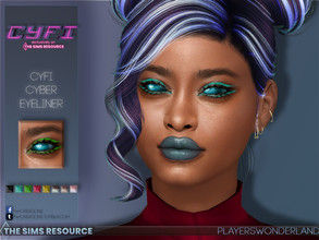 Sims 4 — CyFi Cyber Eyeliner by PlayersWonderland — Part of the CYFI TSR Collaboration. Get a special cyberpunk look by
