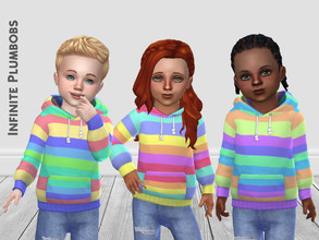 Sims 4 — Toddler Rainbow Hoodie by InfinitePlumbobs — Rainbow Coloured Hoodies for Toddlers - 3 Swatches - Suitable for