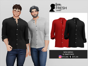 Sims 4 — Fresh (Shirt) by Beto_ae0 — Cool shirt for summer - 10 colors - Adult-Elder-Teen-Young Adult - For Male - Custom