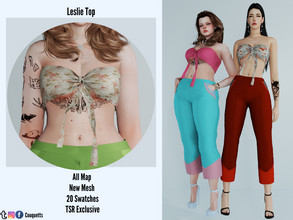 Sims 4 — Leslie Top by couquett — Fancy top for your sims 20 swatches Custom thumbnail Base game compatible this have all