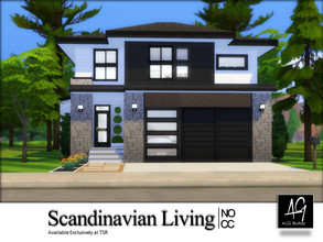 Sims 4 — Scandinavian Living  by ALGbuilds — Scandinavian Living is a 4 bedroom, 3.5 bath home with garage and basement.