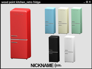 Sims 4 — wood point kitchen_retro fridge by NICKNAME_sims4 — Warm and cozy kitchen set 13 package files. -wood point