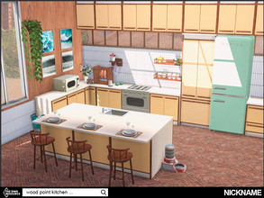 Sims 4 — wood point kitchen set by NICKNAME_sims4 — Warm and cozy kitchen set 13 package files. -wood point