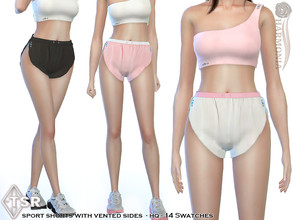 Sims 4 — Drawstring Shorts with Vented Sides by Harmonia — New Mesh All Lods 14 Swatches HQ Please do not use my