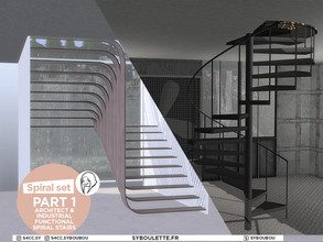 Sims 4 — [Patreon] Scripted - Functional spiral stairs (Part 1) by Syboubou — Those are functional spiral stairs thanks