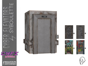 Sims 4 — CYFI Cyber elevators - Dirty lift (Shell) by Syboubou — This is a dirty old school and graffiti painted elevator