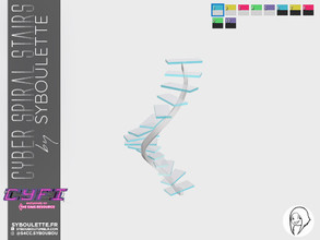 Sims 4 — CYFI Cyber stairs - Plexi spiral stairs (medium) by Syboubou — This is a glass(or is it plexi ?) futuristic