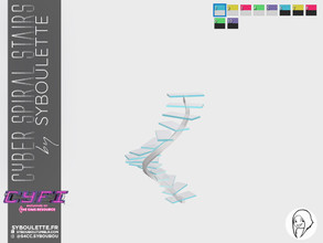 Sims 4 — CYFI Cyber stairs - Plexi spiral stairs (short) by Syboubou — This is a glass(or is it plexi ?) futuristic