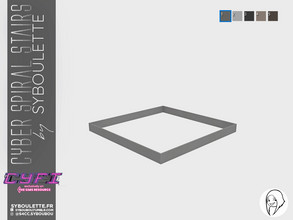 Sims 4 — CYFI Cyber stairs - Plexi spiral stairs (top part) by Syboubou — Place the square top part on the upper floor to