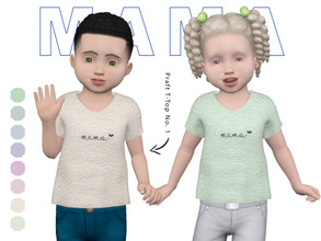Sims 4 — Toddler Top No. 1 by Praft — Praft T-Top No. 1 - 8 Colors - New Mesh (All LODs) - All Texture Maps - HQ