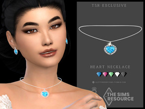 Sims 4 — Heart Necklace by Glitterberryfly — A matching necklace for the heart earrings. Comes in matching swatches