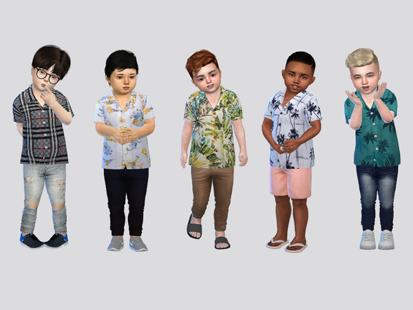 Sims 4 — Luxor Printed Shirt Toddler by McLayneSims — TSR EXCLUSIVE Standalone item 7 Swatches MESH by Me NO RECOLORING