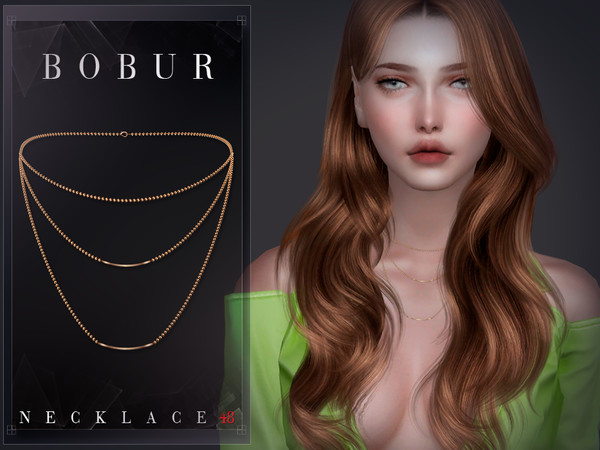 Sims 4 — Triple Chain Necklace by Bobur2 — Triple Chain Necklace for female 4 colors HQ compatible I hope you like it