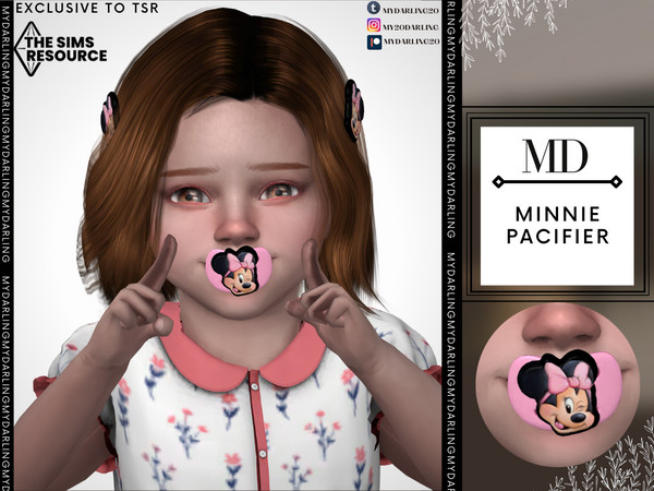 Sims 4 — MINNIE PACIFIER TODDLER by Mydarling20 — new mesh base game compatible all lods all maps 5 colors the texture of