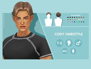 Sims 4 — Cody Hairstyle by simcelebrity00 — Hello Simmers! This medium length, masculine, and hat compatible hairstyle is