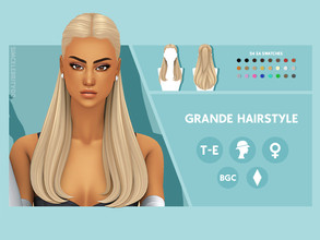 Sims 4 — Grande Hairstyle by simcelebrity00 — Hello Simmers! This long length, Ariana Grande inspired, and hat compatible