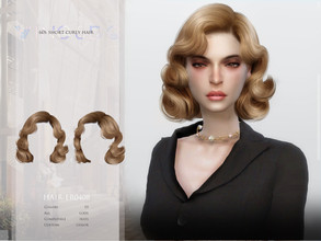 Sims 4 — ER0408-60s short curly hair by wingssims — Colors:15 All lods Compatible hats Support custom editing hair color