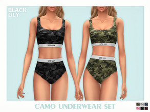 Sims 4 — Camo Underwear Set by Black_Lily — YA/A/Teen 6 Swatches New item