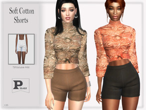 Sims 4 — Soft Cotton Shorts by pizazz — Soft Cotton Shorts for your sims 4 game. Female silk shorts, great to dress up