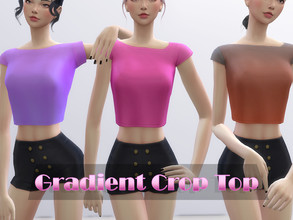 Sims 4 — Gradient Crop Top by Marilyly22 — Gradient Crop Top. 30 swatches. Handmade by Marilyly22 Terms Of Use: Don't