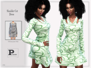 Sims 4 — Shoulder Cut Dress by pizazz — Shoulder Cut Dress for your sims 4 games. The dress is stylish and modern great